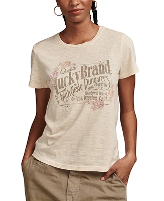 Lucky Brand Women's Dungarees Graphic Classic T-Shirt