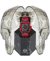 Philipp Plein Men's Automatic The Skeleton Red Silicone Strap Watch 44mm