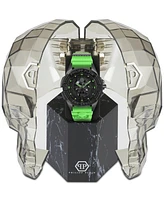 Philipp Plein Men's The Skull Green Silicone Strap Watch 44mm