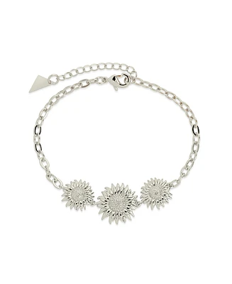 Sterling Forever Gold-Tone or Silver-Tone Sunflower Solaris Bracelet