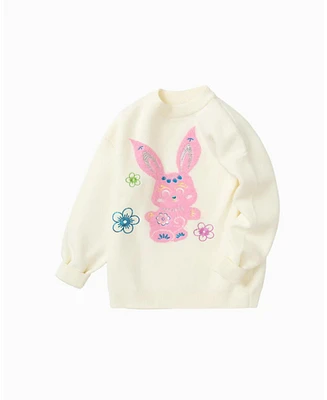 Balabala Baby Girls bunny graphic sweater