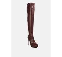 confetti stretch pu high heel Over the knee boots