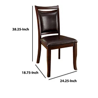 Streamdale Furniture Set of 2 Dark Cherry Espresso Dining Chairs