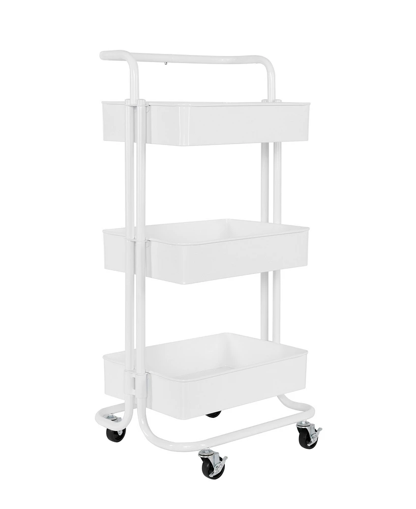 Seville Classics 3-Tier Steel Cart with Handle