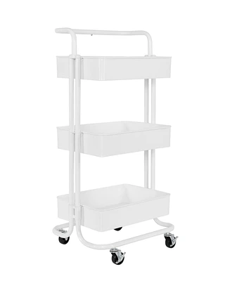 Seville Classics 3-Tier Steel Cart with Handle