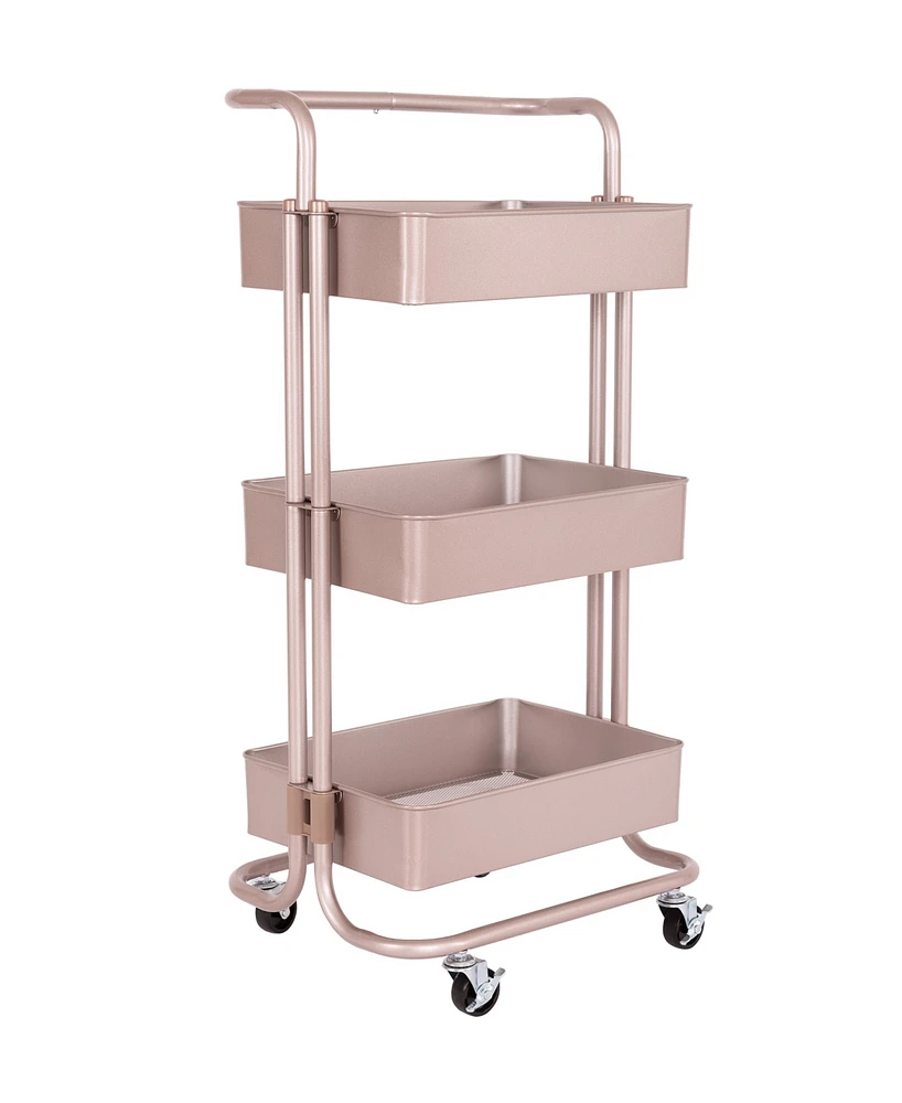 Seville Classics 3-Tier Steel Cart with Handle