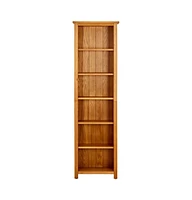 6-Tier Bookcase 20.5"x8.7"x70.9" Solid Oak Wood