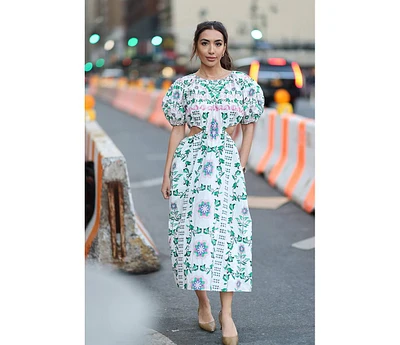 Jessie Zhao New York Danielle Green Garden Midi Dress