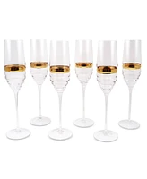 Vivience Stripe Flute Glasses, Set of 6