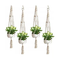 Sorbus Macrame Plant Hanger for Outdoor Plant Pots Set of 4