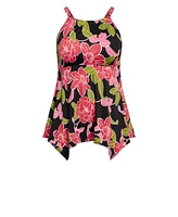 Plus Print Hanky Tankini Top