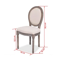 Dining Chairs 2 pcs Cream Fabric