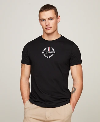 Tommy Hilfiger Men's Global Stripe Wreath Short Sleeve Crewneck T-Shirt