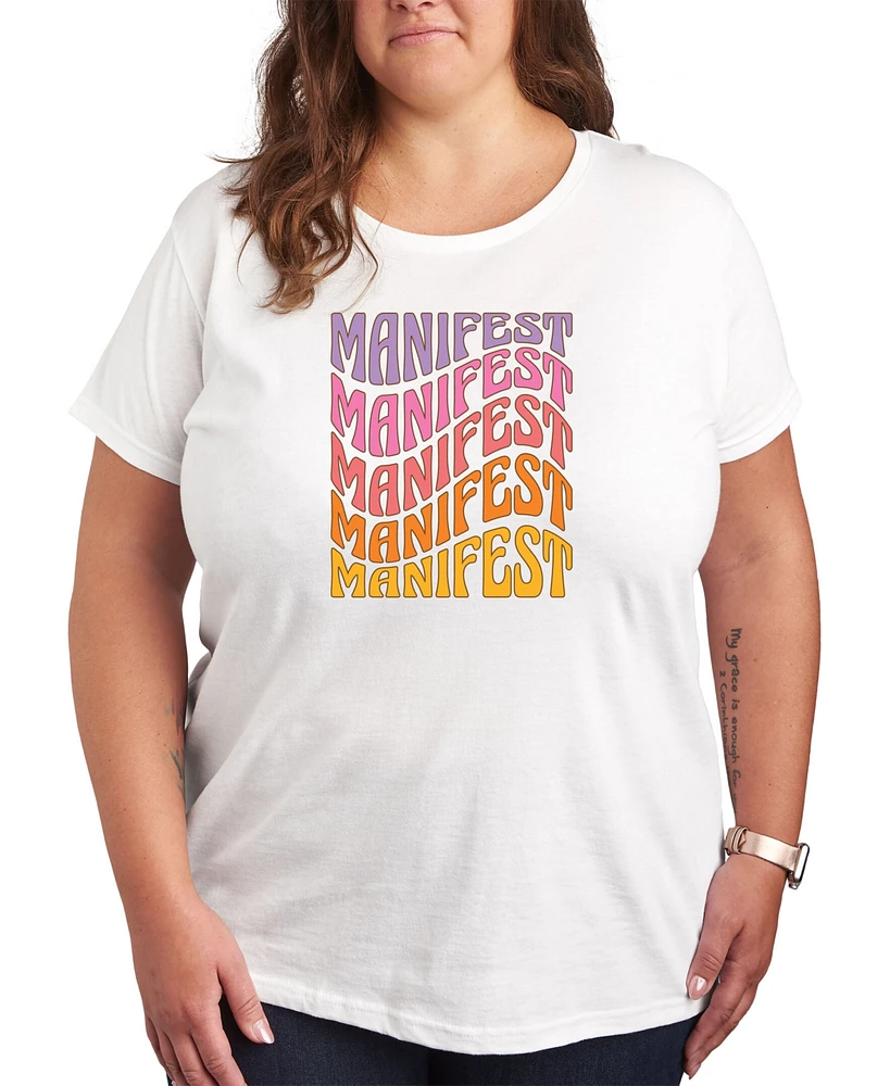 Hybrid Apparel Trendy Plus Size Manifest Graphic Short Sleeve T-shirt