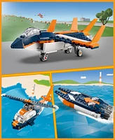 Lego Creator 31126 3-in-1 Supersonic Jet Helicopter & Powerboat Toy Building Set