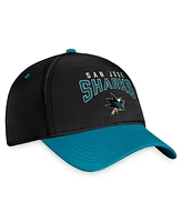 Men's Fanatics Black, Teal San Jose Sharks Fundamental 2-Tone Flex Hat