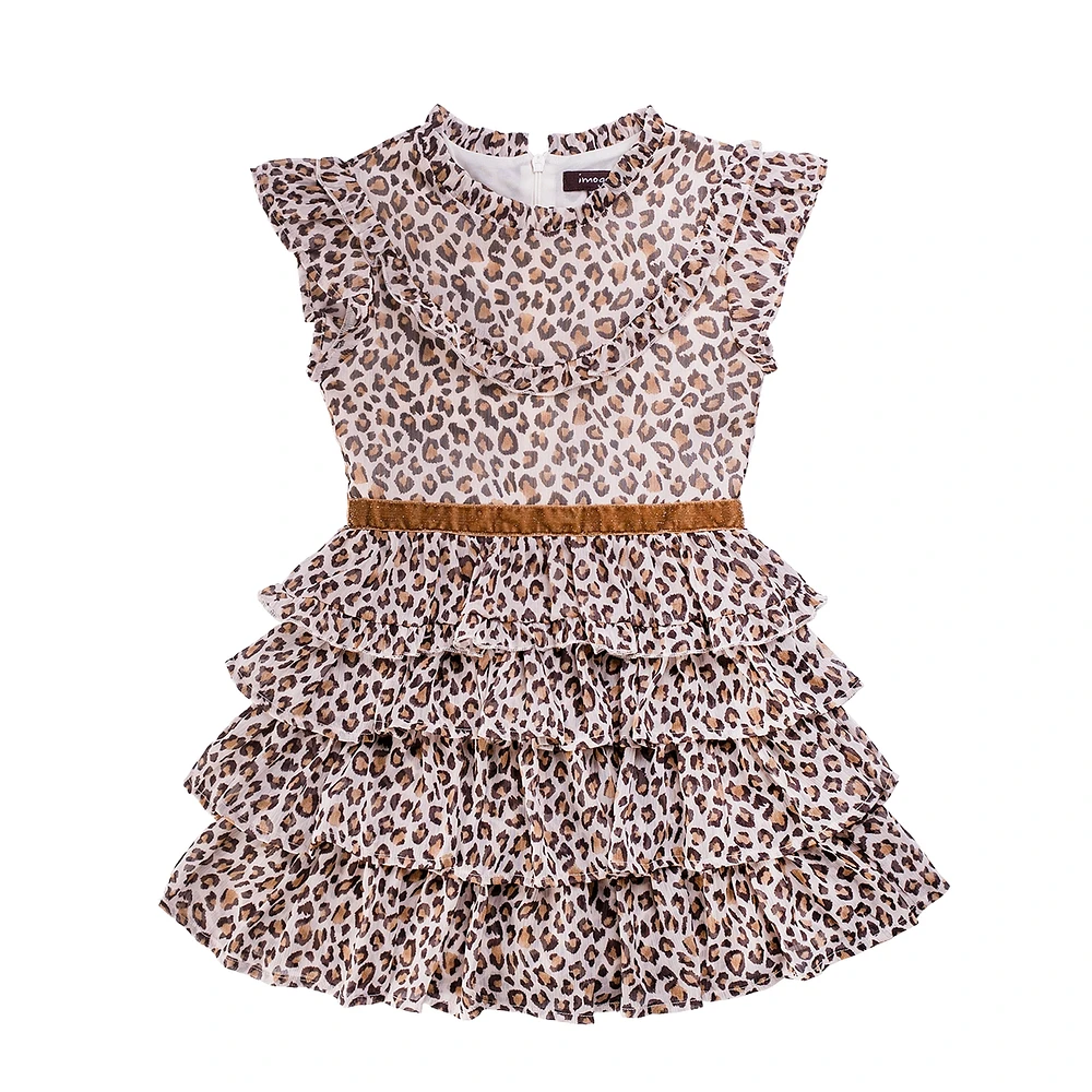 Toddler Serenity Leopard Printed Chiffon Woven Dress