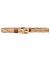 Lauren Ralph Women's Leather-Trim Rope Toggle Skinny Belt