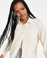 Ultra Flirt Juniors' Button-Up Long-Sleeve Boyfriend Shirt