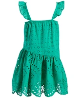 Nannette Toddler & Little Girls Cotton Eyelet Flutter-Strap Swing Dress