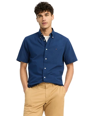 Tommy Hilfiger Men's Textured Short Sleeve Button-Down Shirt