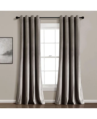 Prima Velvet Solid 100% Lined Blackout Grommet Window Curtain Panel Gray Single 52X84