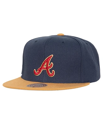 Men's Mitchell & Ness Navy Atlanta Braves Work It Snapback Hat