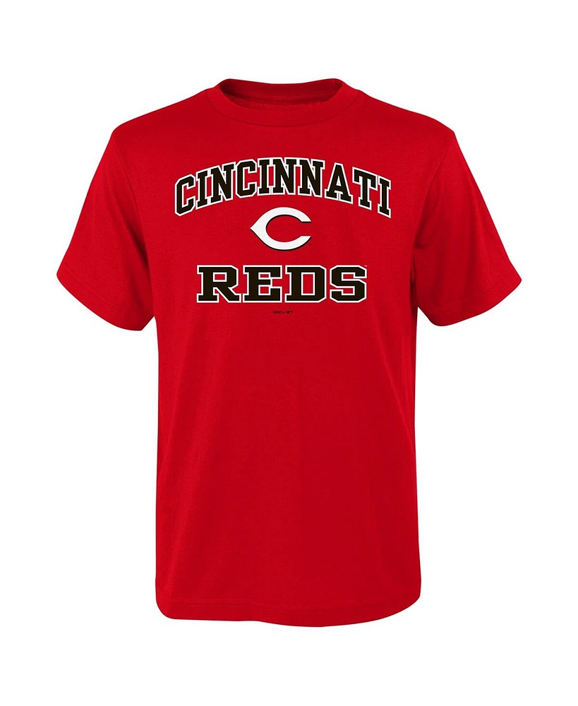 Big Boys Fanatics Red Cincinnati Reds Heart and Soul T-shirt