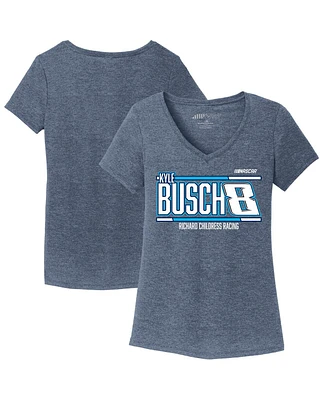 Women's Richard Childress Racing Team Collection Navy Kyle Busch Tri-Blend V-Neck T-shirt