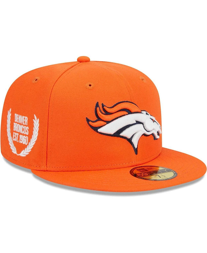 Men's New Era Orange Denver Broncos Camo Undervisor 59FIFTY Fitted Hat