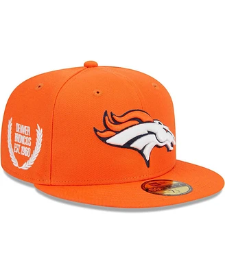 Men's New Era Orange Denver Broncos Camo Undervisor 59FIFTY Fitted Hat