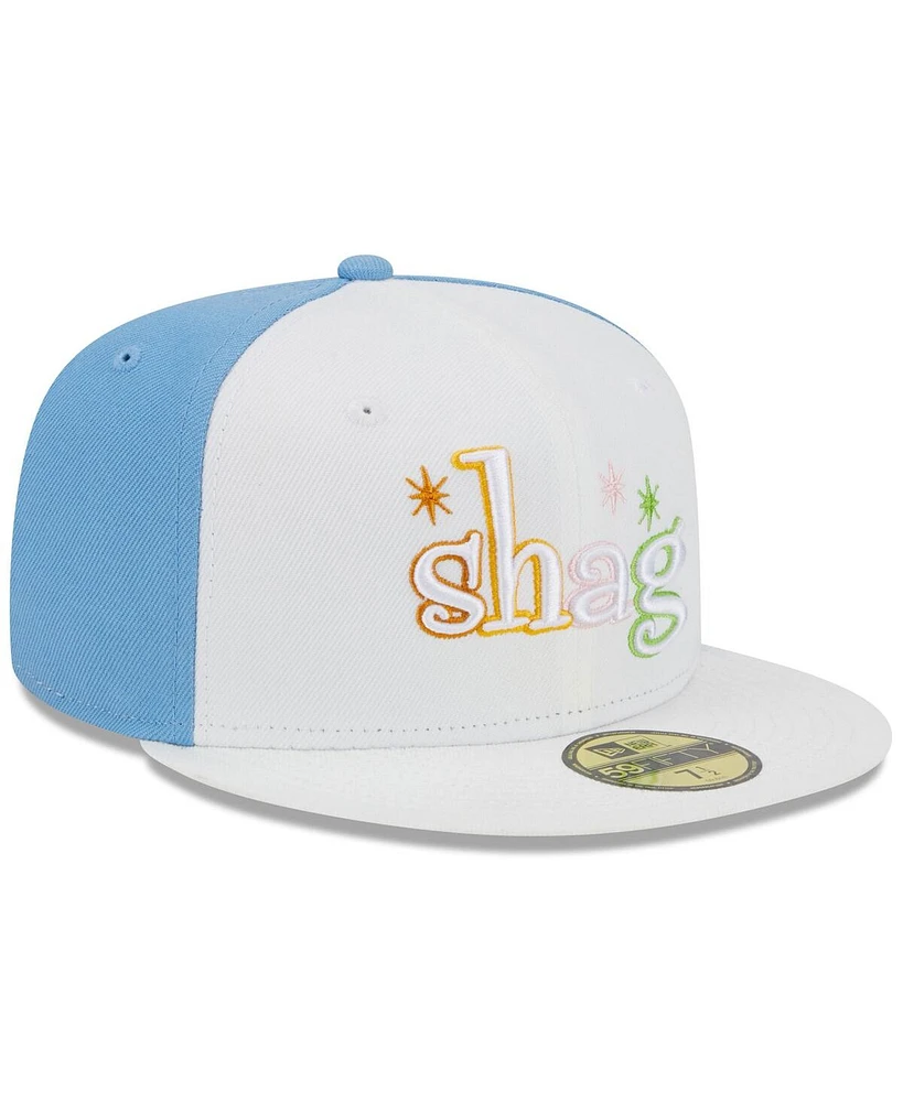 Men's New Era White Winston-Salem Dash Theme Nights Shags 59FIFTY Fitted Hat