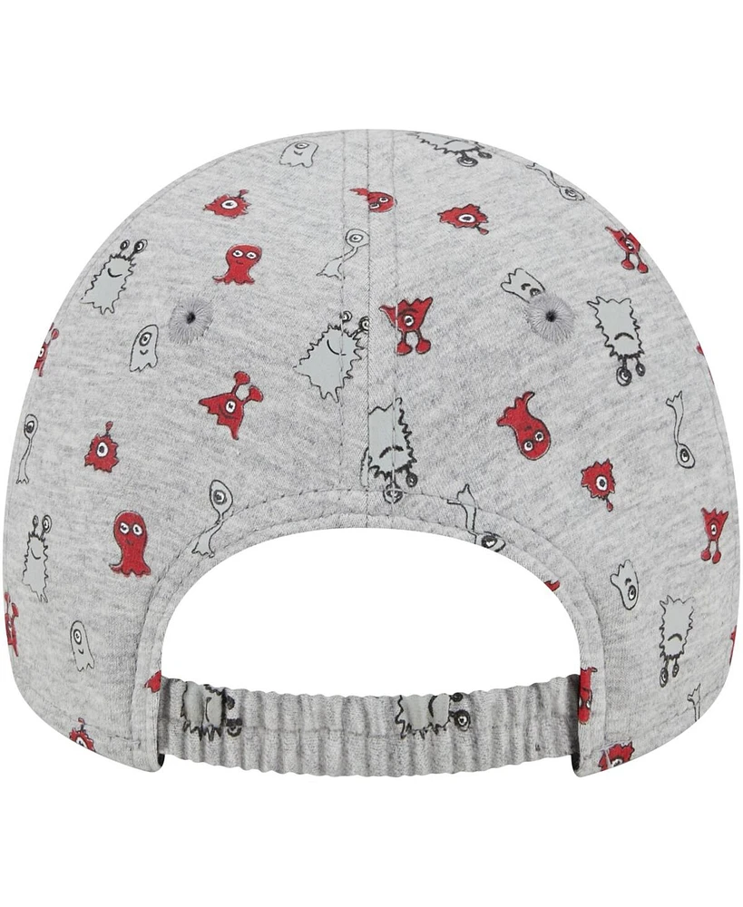 Toddler Boys and Girls New Era Heather Gray Alabama Crimson Tide Allover Print Critter 9FORTY Flex Hat