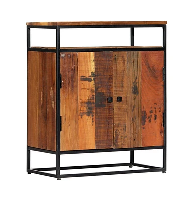 Side Cabinet 23.6"x13.8"x29.9" Solid Reclaimed Wood and Steel