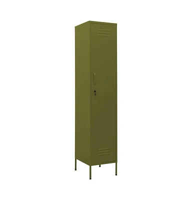 Locker Cabinet Olive Green 13.8"x18.1"x70.9" Steel