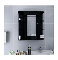 Bathroom Mirror Cabinet Black 26"x6.7"x24.8" Mdf