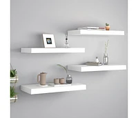 Floating Wall Shelves 4 pcs White 19.7"x9.1"x1.5" Mdf