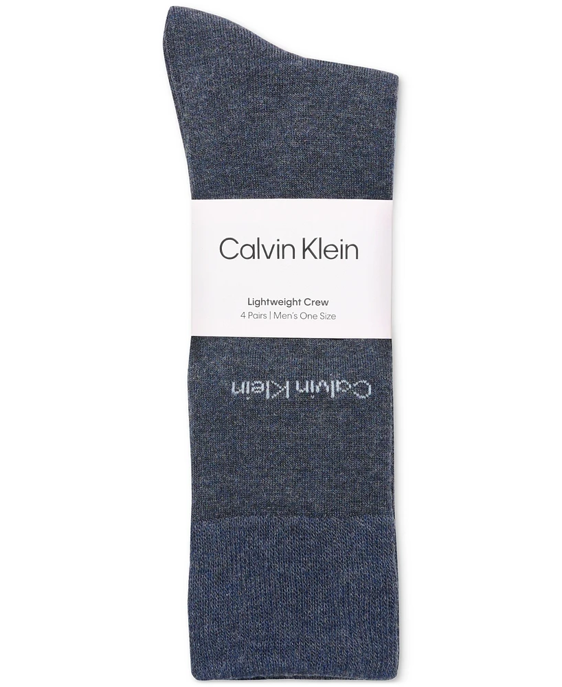 Calvin Klein Men's 4-Pk. Flat-Knit Crew Dress Socks