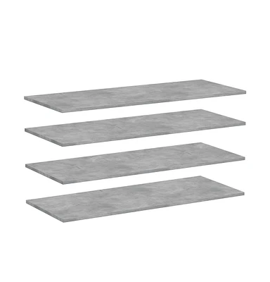 Bookshelf Boards 4 pcs Concrete Gray 39.4"x15.7"x0.6" Engineered Wood