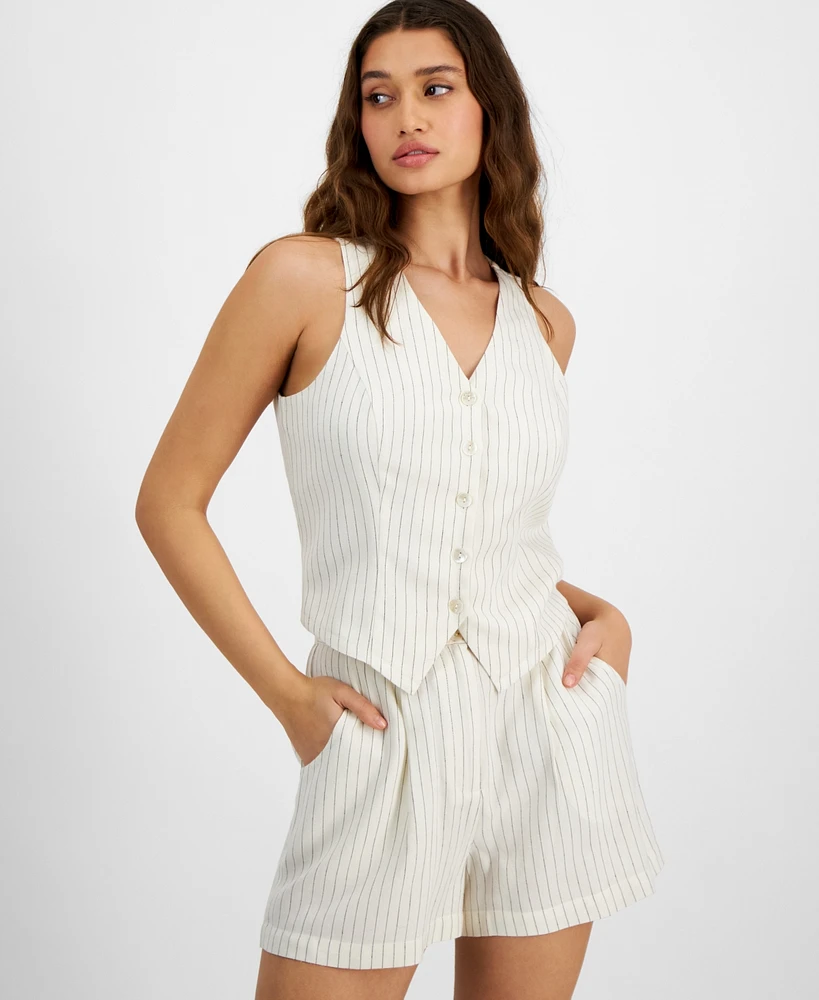 And Now This Women's Linen-Blend Vest, Created for Macy's