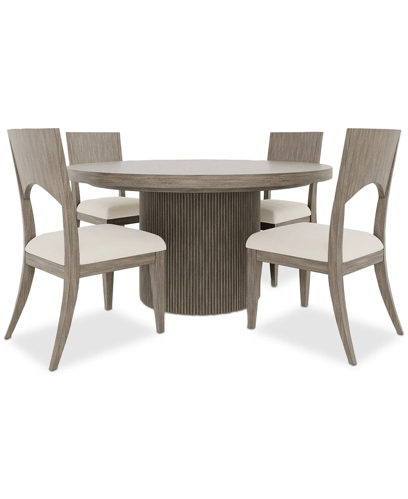 Frandlyn 5pc Dining Set (Round Table + 4 Side Chairs)