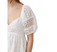 French Connection Women's Alissa Eyelet A-Line Dress