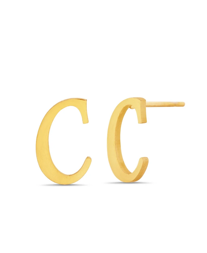 kensie Gold-Tone Letter Initial Stud Earring