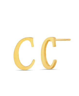 kensie Gold-Tone Letter Initial Stud Earring