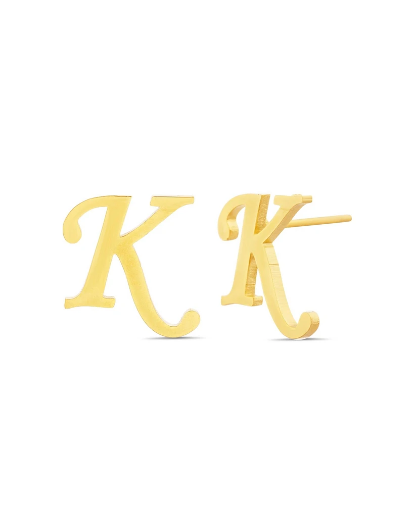 kensie Gold-Tone Letter Initial Stud Earring