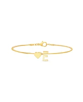 kensie Gold-Tone Letter Initial and Heart Bracelet