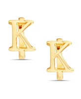 kensie Gold-Tone Letter "A" Initial Huggie Hoop Earring