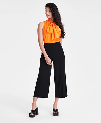 Bar Iii Women's High-Rise Wide-Leg Ankle Pants, Created for Macy's