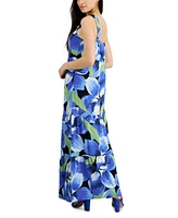 Jamie & Layla Petite Printed Twist-Front Maxi Dress