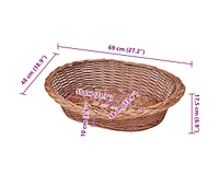 vidaXL Willow Dog Basket/Pet Bed Natural 27.6"